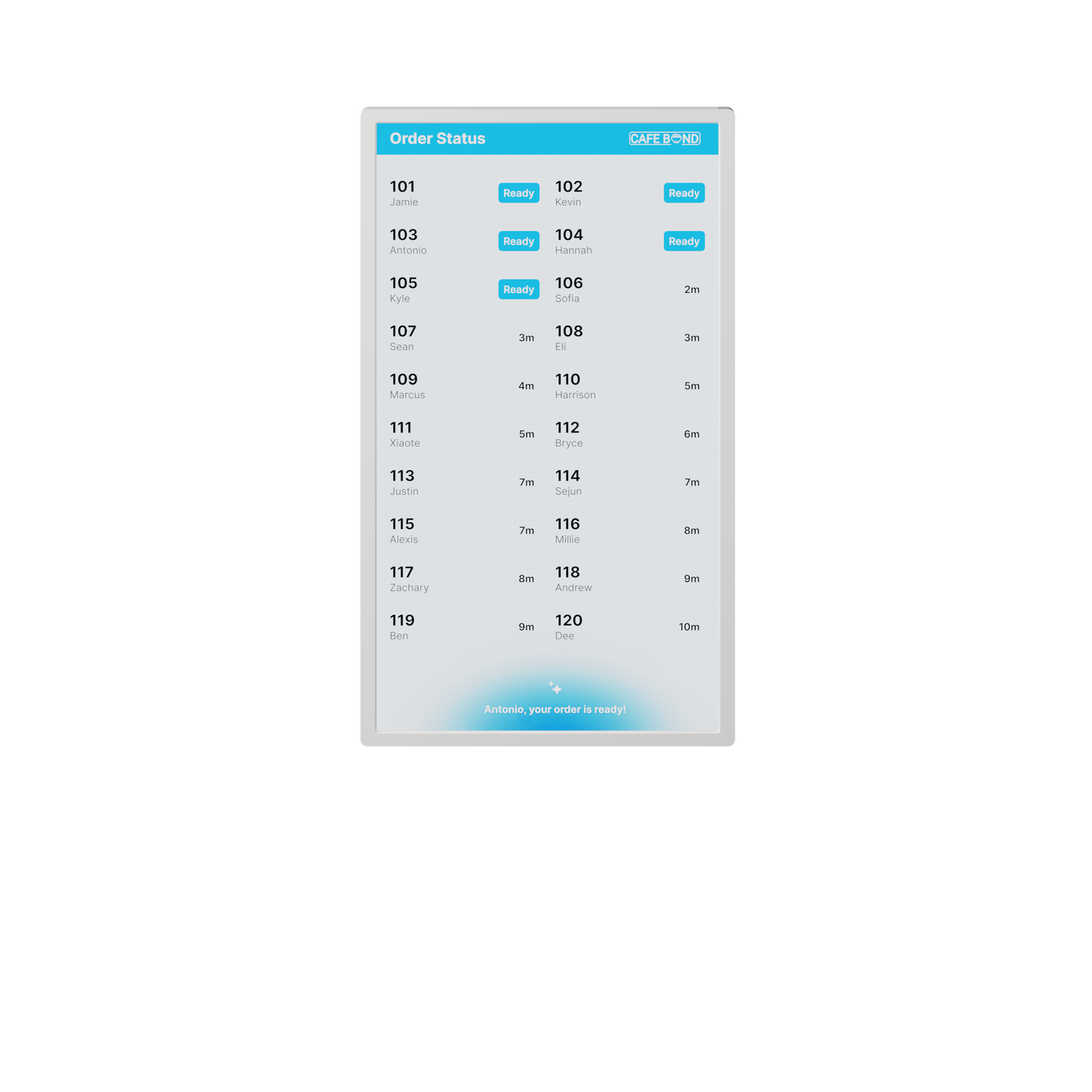 32" Customer Pickup Screen