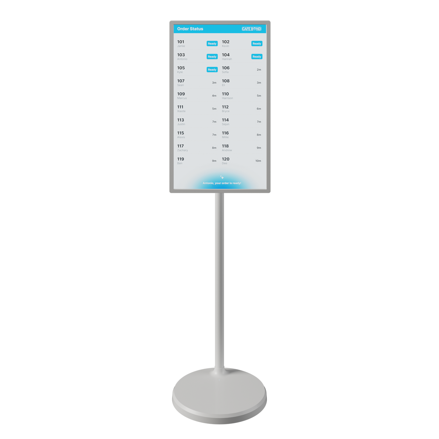 Customer Pickup Screen Snackpass for Restaurants